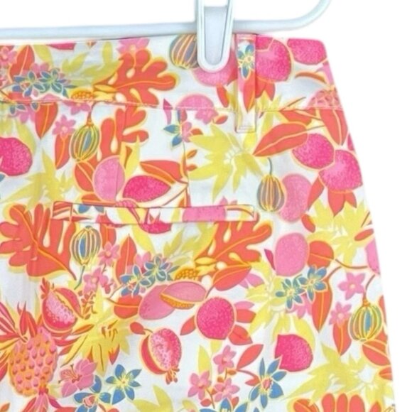 TALBOTS Perfect Crop Pants Size 10 Stretch Slim Leg Multicolor Fruit Flowers NWT - Picture 5 of 15